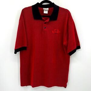 Vintage Disney World Polo Shirt - Red/Black - Large